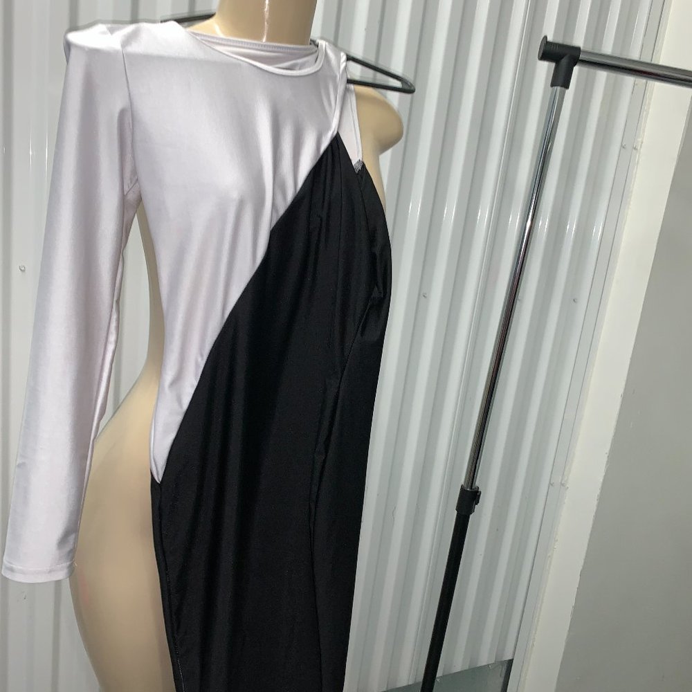 Black & White One Shoulder Dress
